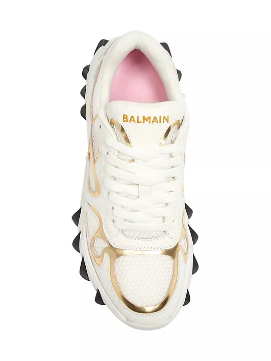 Balmain  Zapatillas de piel y malla B-East