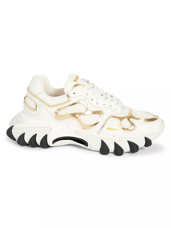 Balmain  Zapatillas de piel y malla B-East