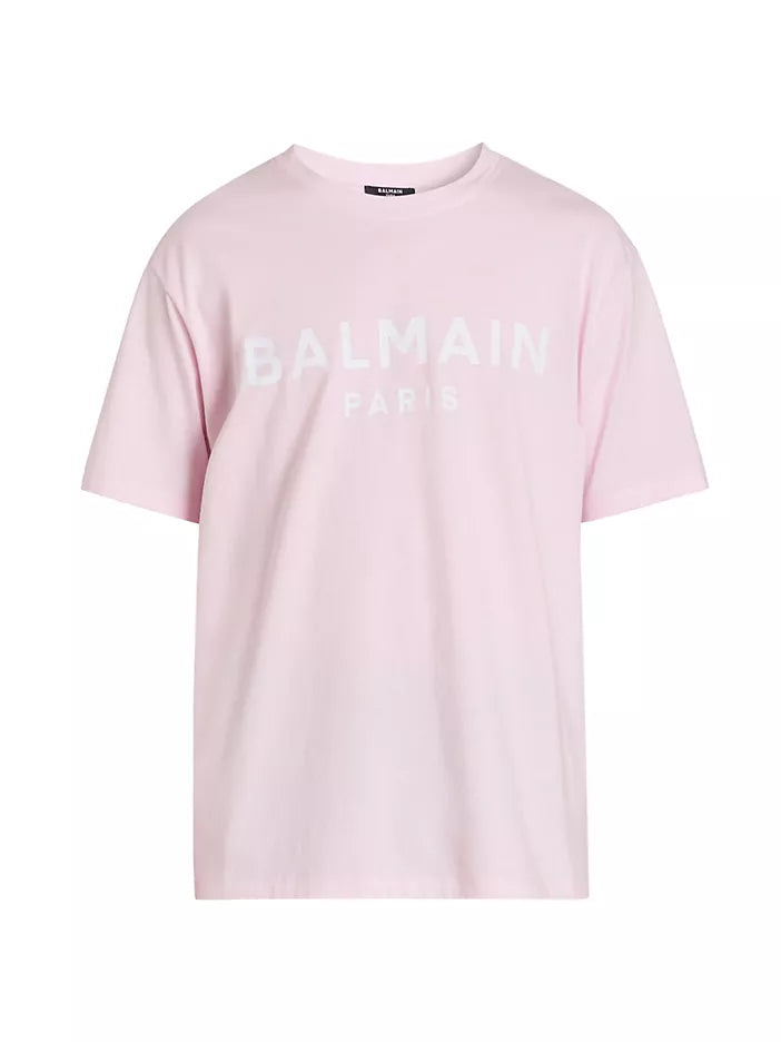 CAMISETA DE ALGODÓN CON LOGO BALMAIN