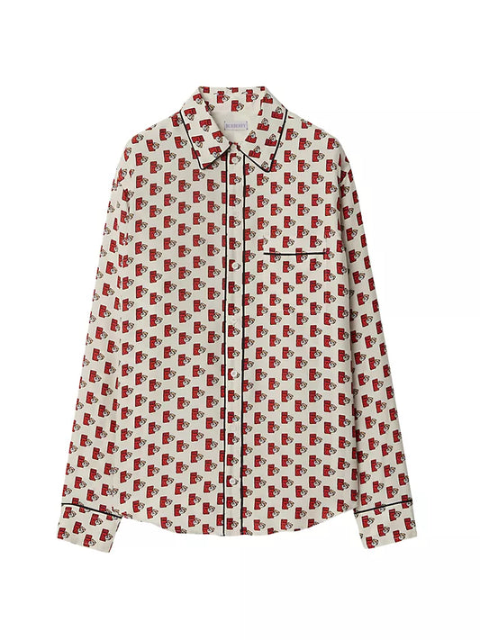 Burberry camisa de seda con estampado gráfico