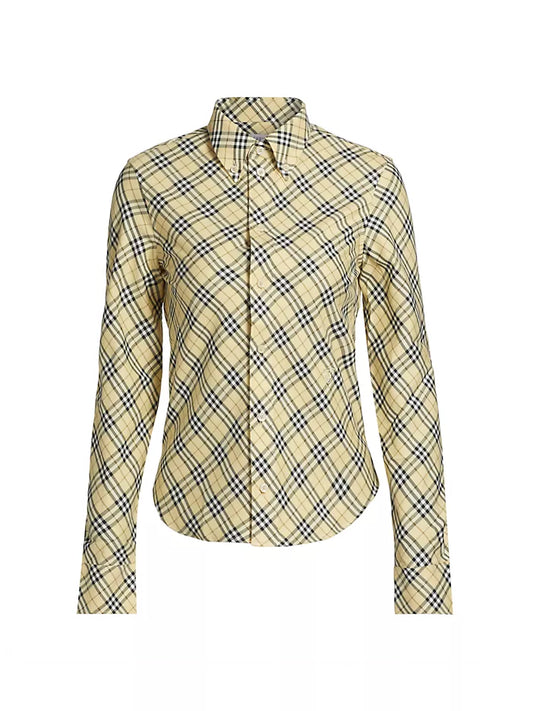 Burberry  Camisa de algodón a cuadros con botones