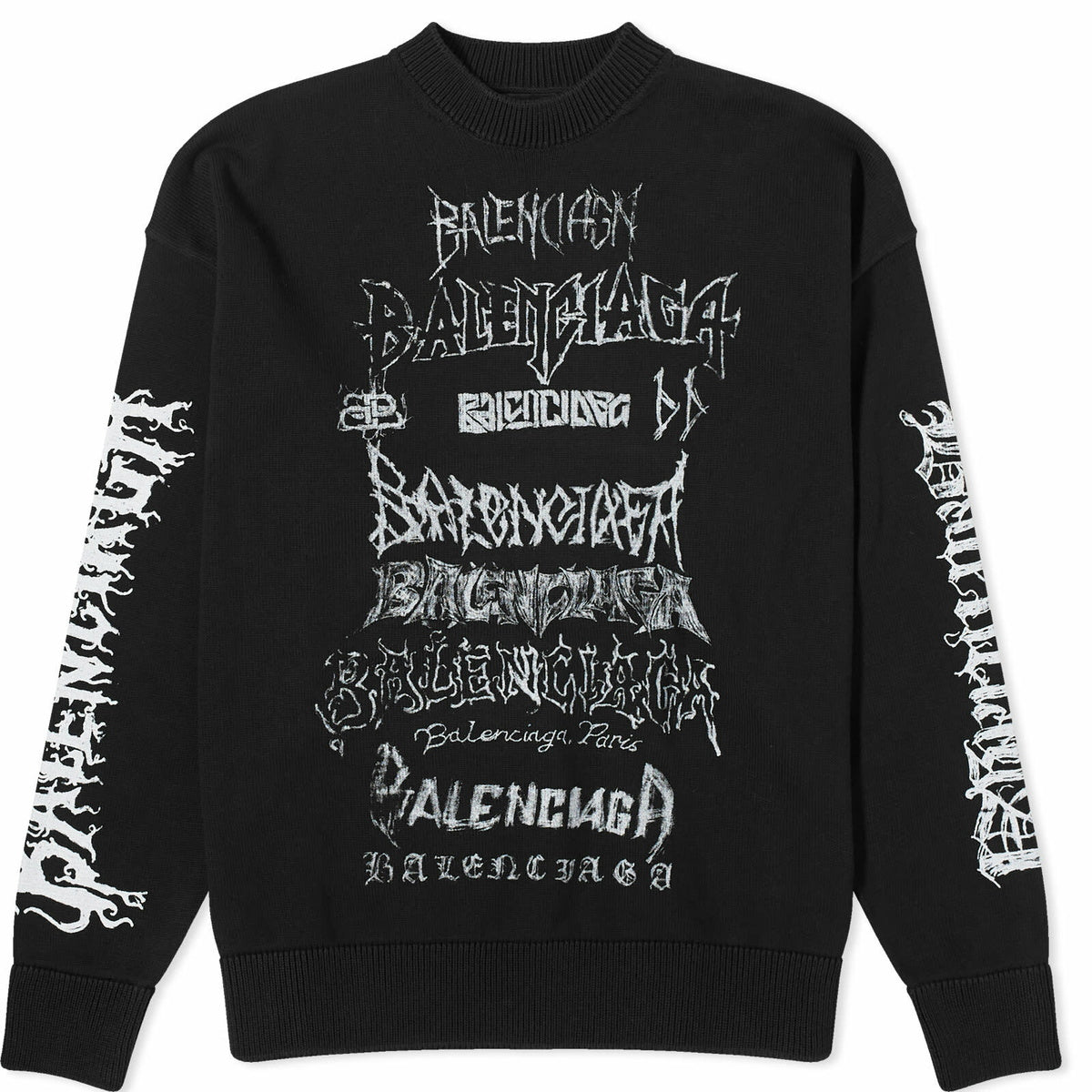 BALENCIAGA MEN'S DIY METAL CREW NECK IN BLACK