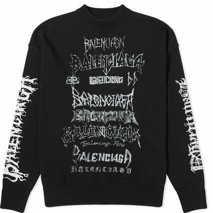 BALENCIAGA MEN'S DIY METAL CREW NECK IN BLACK