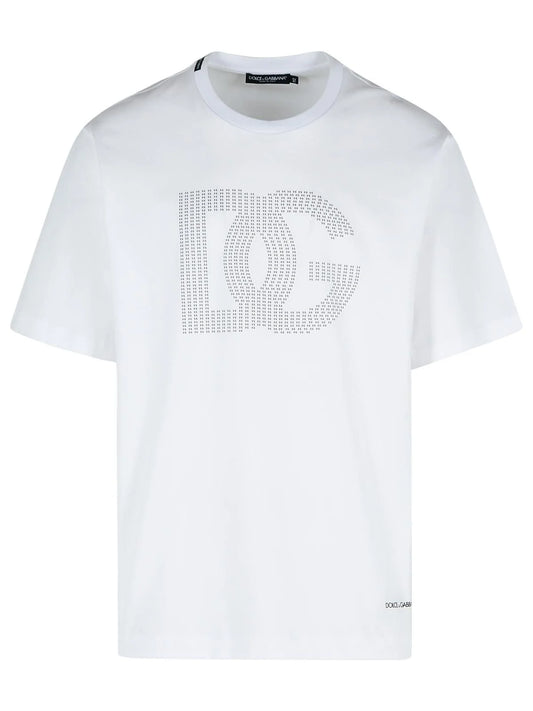 Camiseta de cuello redondo con estampado del logotipo DG de Dolce & Gabbana