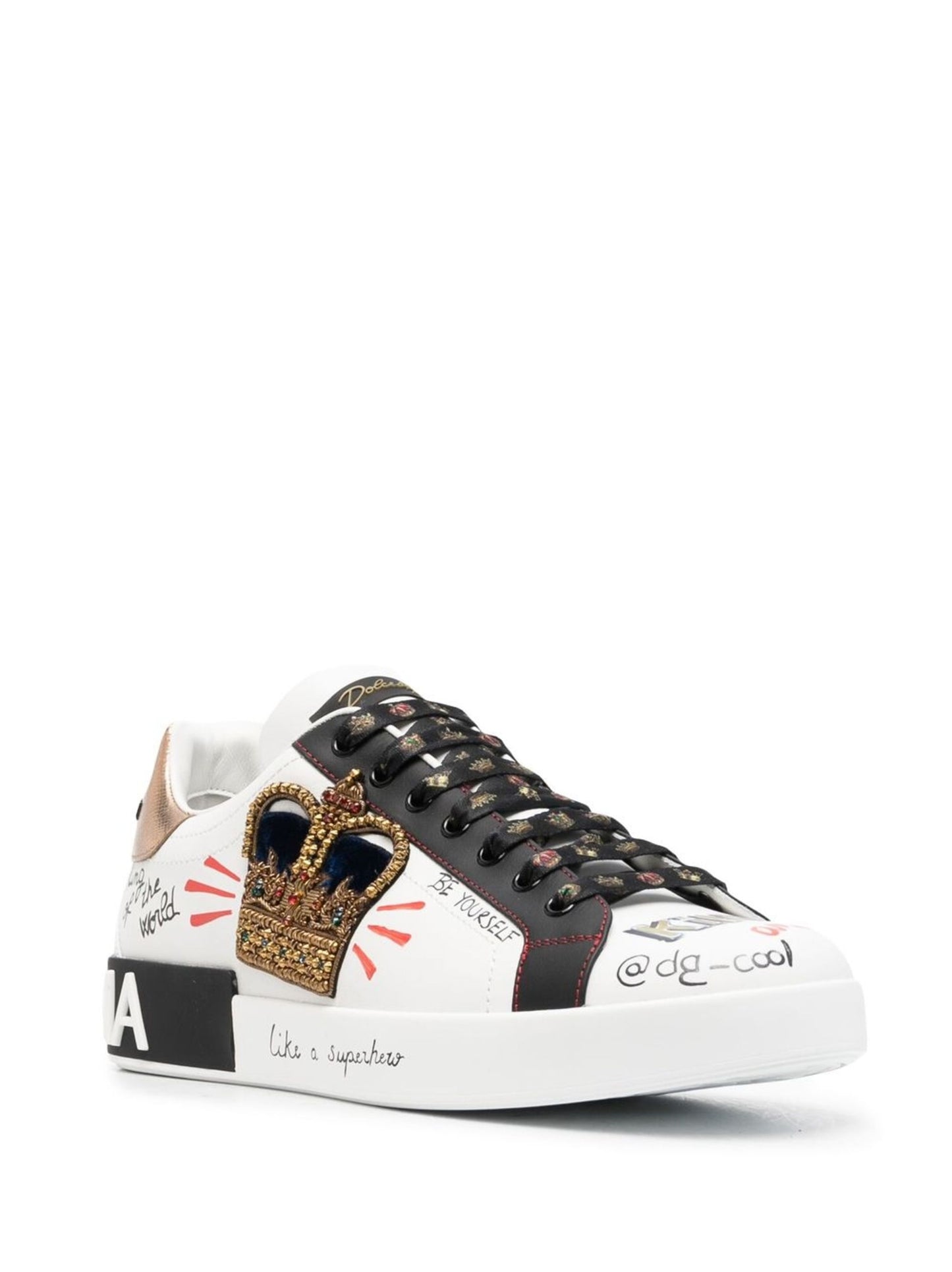 Dolce & Gabbana Zapatillas de piel con detalle de parche Portofino