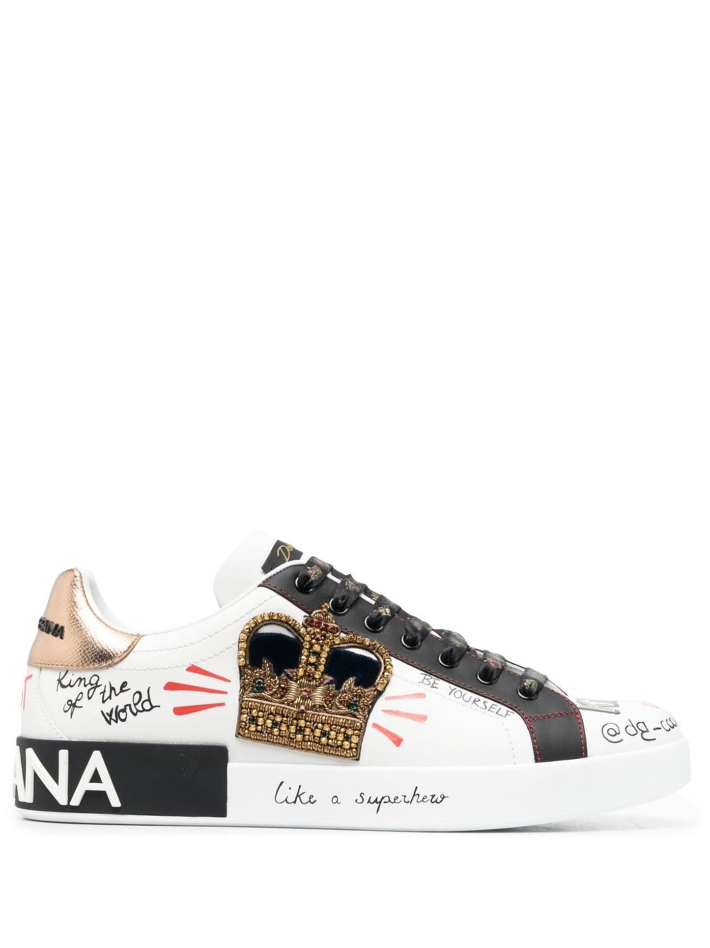 Dolce & Gabbana Zapatillas de piel con detalle de parche Portofino