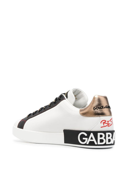 Dolce & Gabbana Zapatillas de piel con detalle de parche Portofino