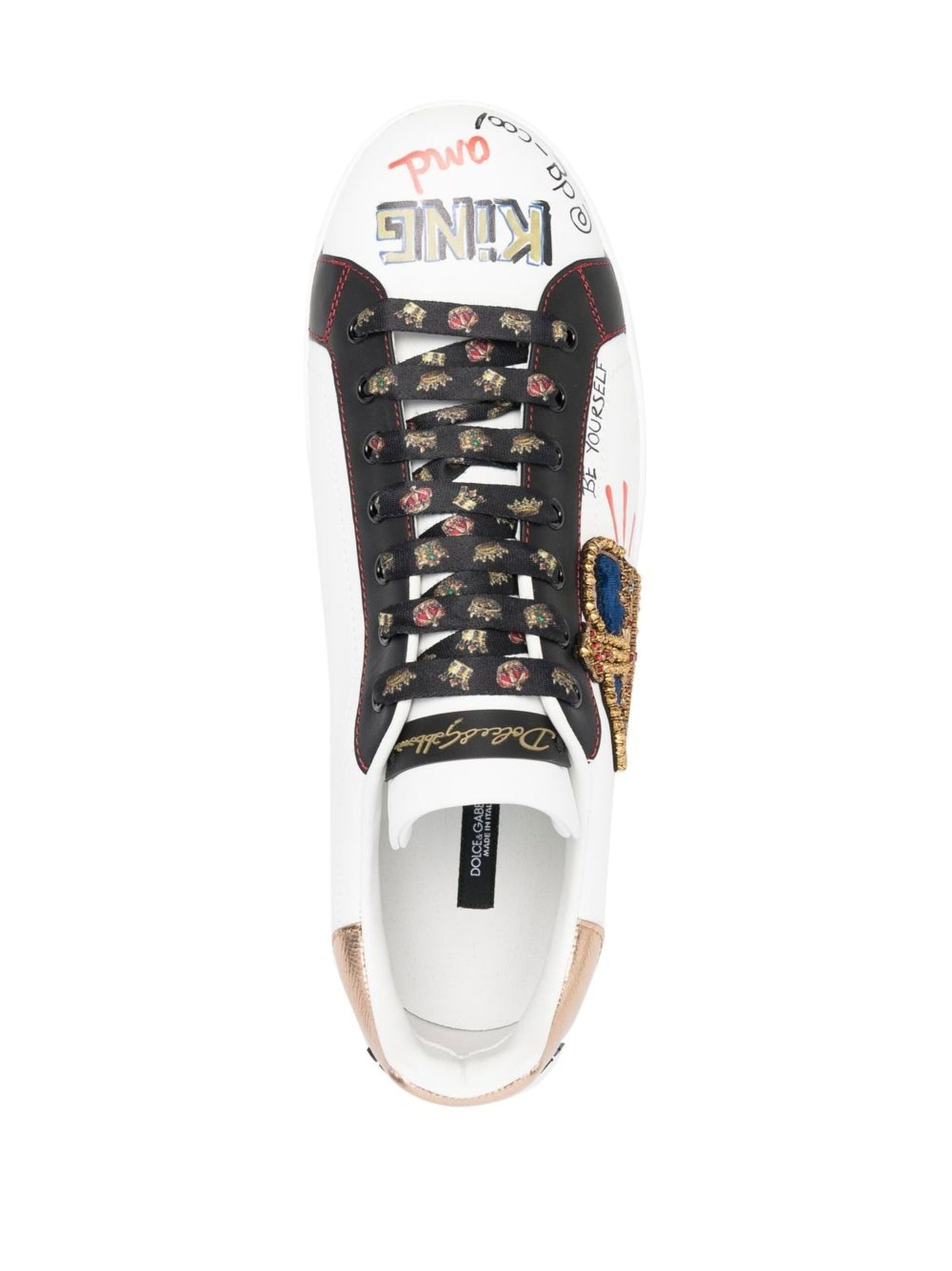 Dolce & Gabbana Zapatillas de piel con detalle de parche Portofino