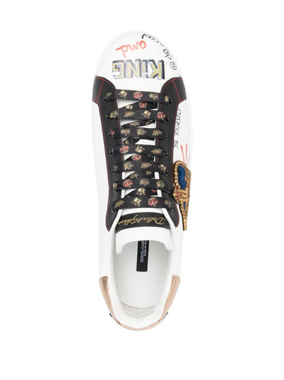 Dolce & Gabbana Zapatillas de piel con detalle de parche Portofino