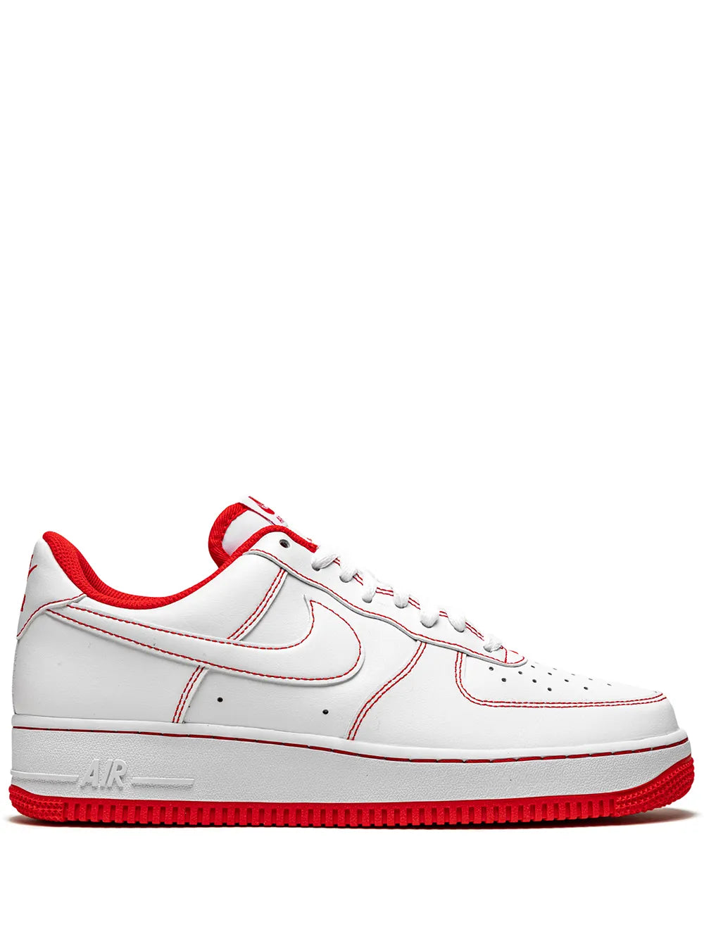 Nike Zapatillas Air Force 1 Low '07 "Contrast Stitch - Blanco/Rojo universitario"