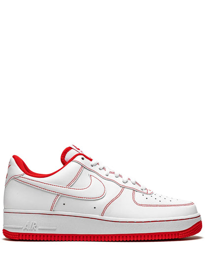 Nike Zapatillas Air Force 1 Low '07 "Contrast Stitch - Blanco/Rojo universitario"