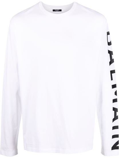 Balmain Camiseta de manga larga con estampado de logotipo