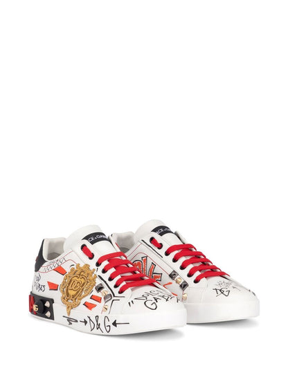 Dolce & Gabbana Zapatillas de piel con tachuelas Portofino