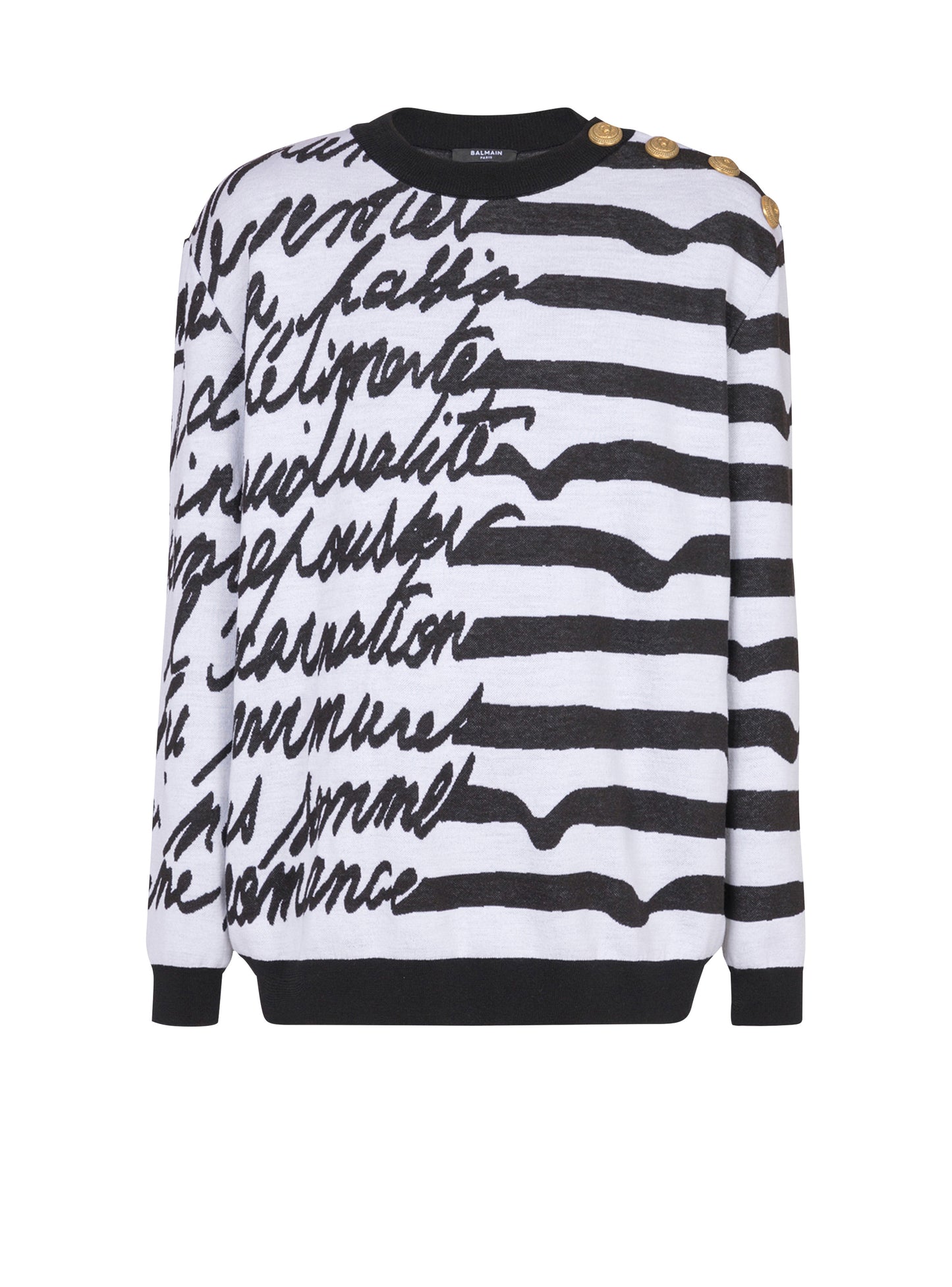 Balmain Jersey con letras de amor en intarsia