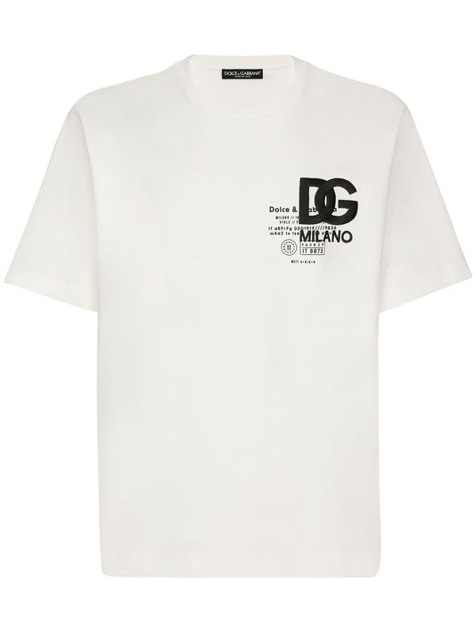 Dolce & Gabbana Camiseta de algodón con logotipo bordado