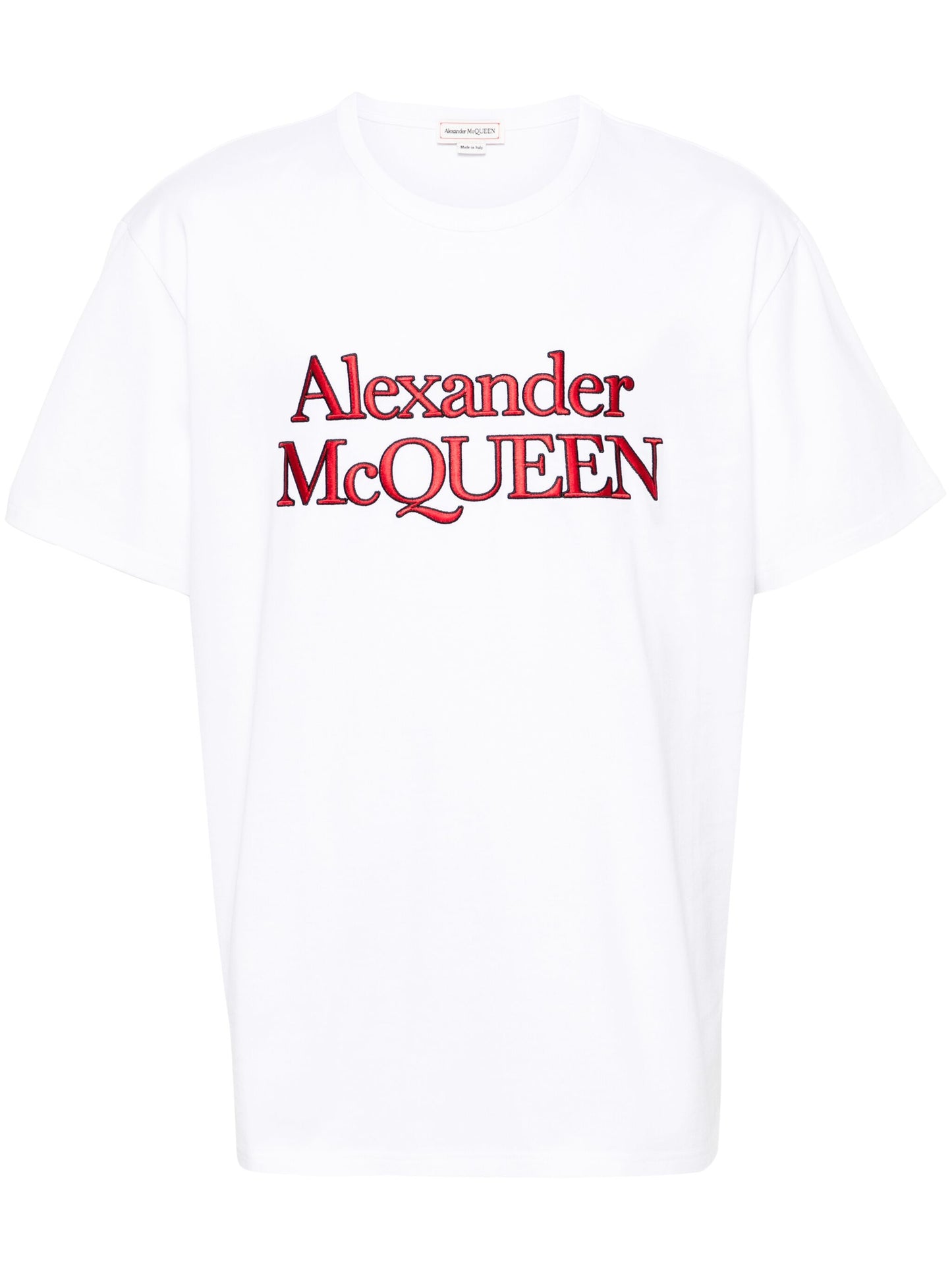 Alexander McQueen Camiseta de algodón con logotipo bordado