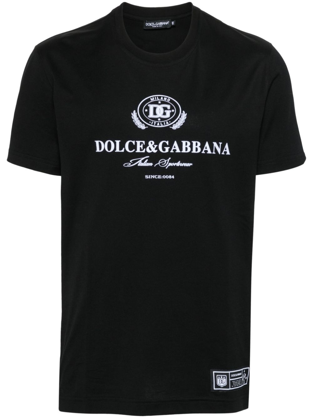 Dolce & Gabbana Camiseta de algodón con logotipo flocado