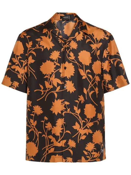 Versace Camisa de seda con estampado floral