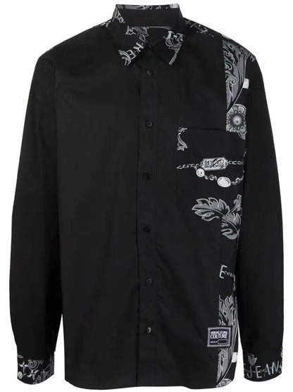 Versace Camisa De Algodón Con Estampado Paisley