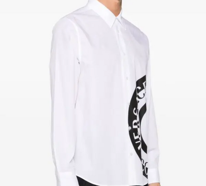 VERSACE CAMISA DE ALGODÓN CON LOGO ESTAMPADO