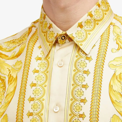 Camisa de seda estampada Versace - Amarilla