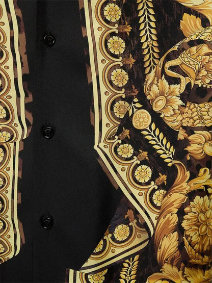 versace Camisa de seda Wild Barocco Illusion