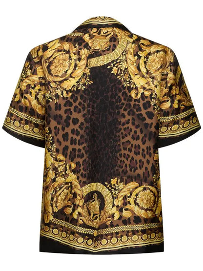 versace Camisa de seda Wild Barocco Illusion