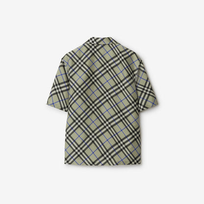 Oversized Check Silk Shirt