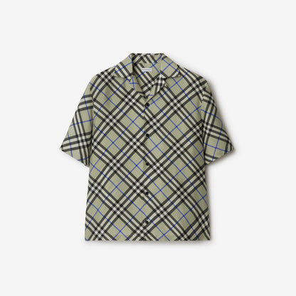 Oversized Check Silk Shirt