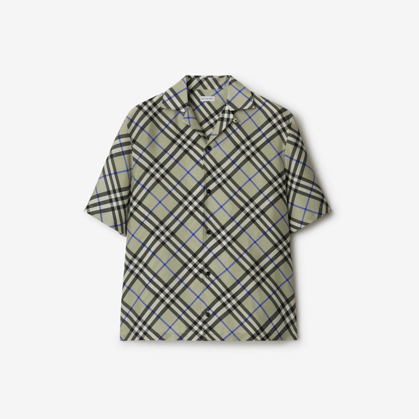 Burberry Camisa oversize de seda a cuadros