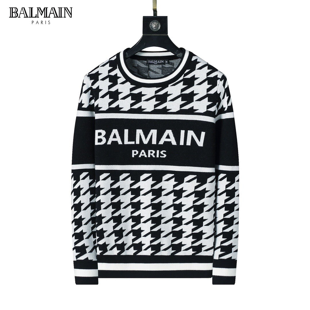 Balmain Jersey de jacquard de lana con diamantes de Balmain Paris
