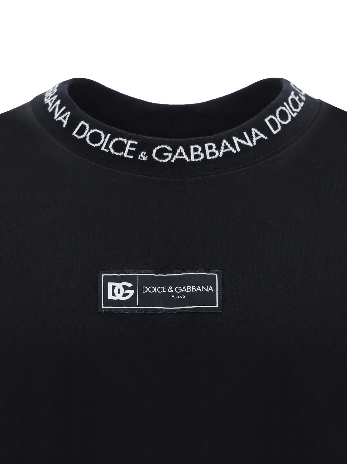 Camiseta de cuello redondo con parche del logotipo de Dolce & Gabbana