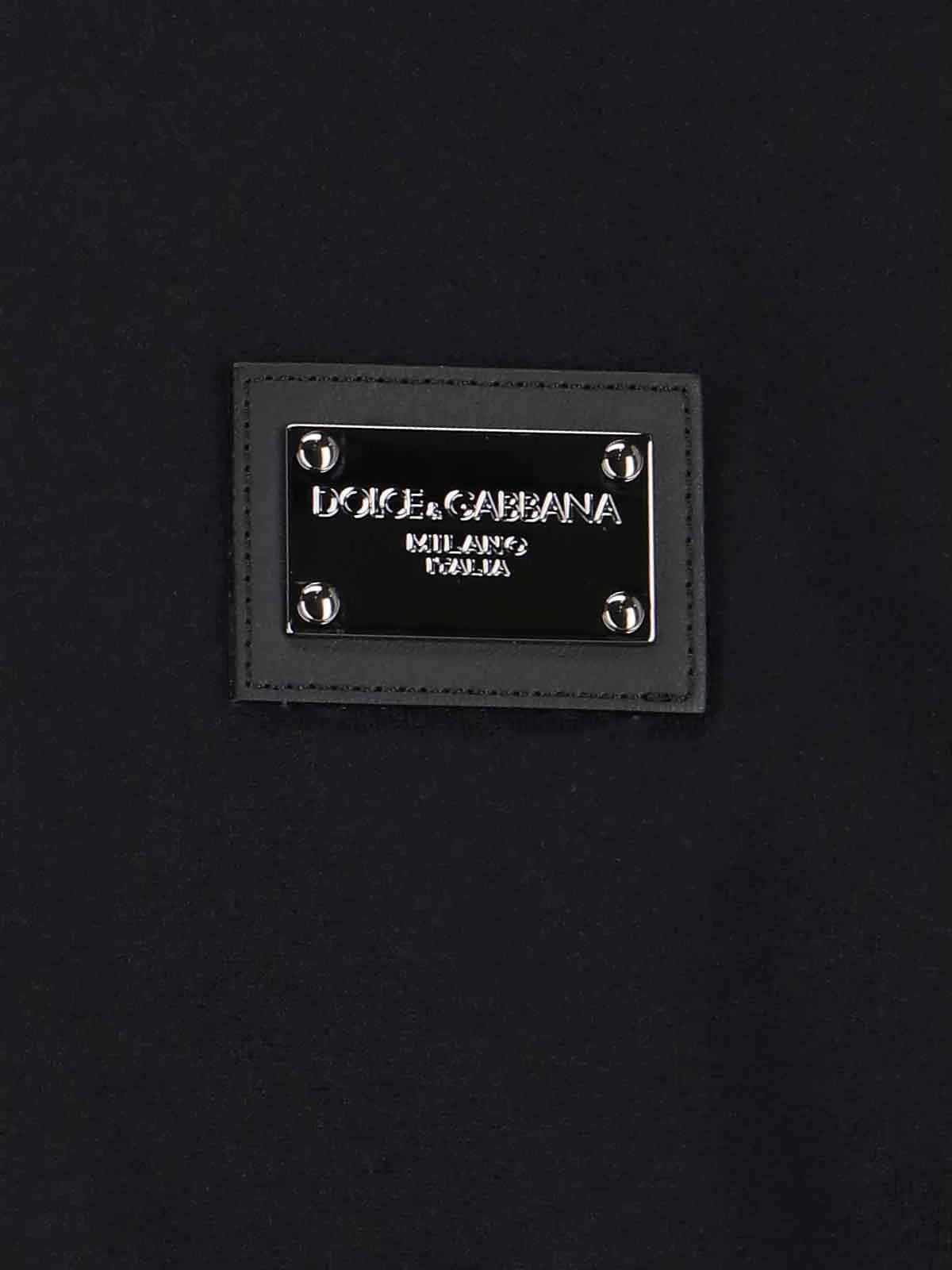 Camiseta de cuello redondo con etiqueta de marca de Dolce & Gabbana