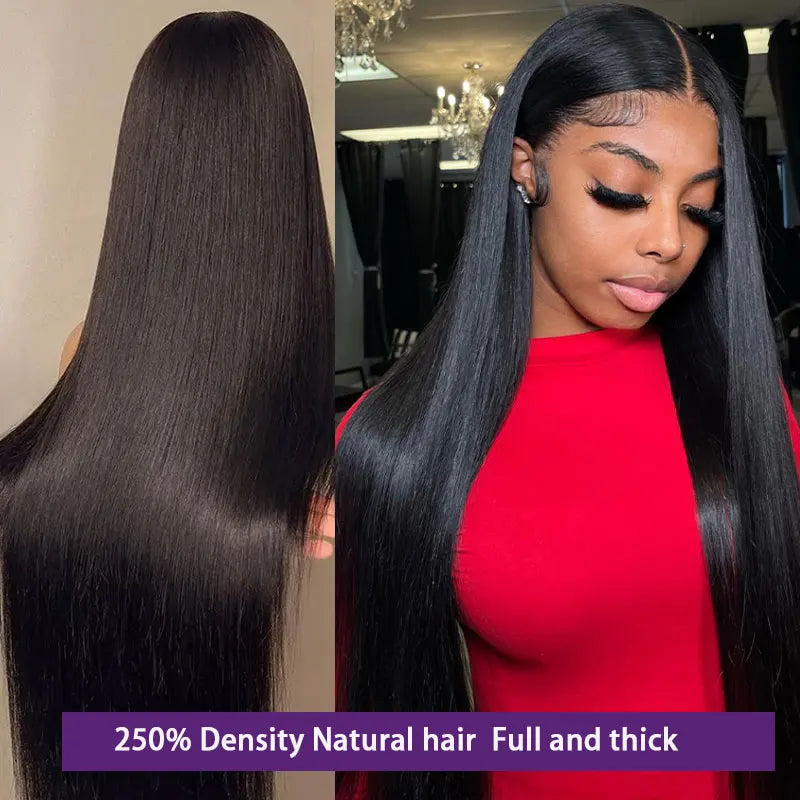 MEODI HAIR 250 Density Straight 13x6 Hd Lace Frontal Wig 30 40 Lace Wigs