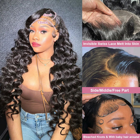 13x6 HD Lace Front Wigs 100% Human Hair Curly Wig