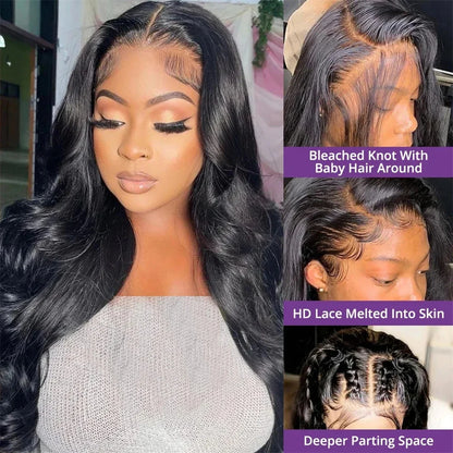 30 40 Inch Body Wave Lace Front Wig 13x4 13x6 Lace Frontal Wigs