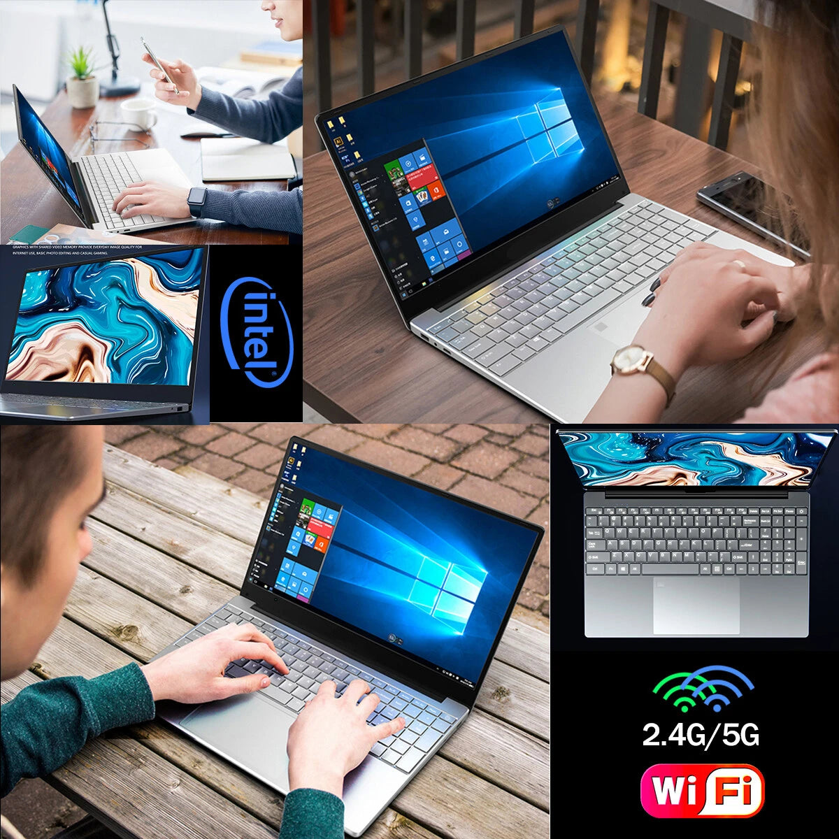 Win 11 Pro Intel J4125 15.6  Windows11 Pro 1920*1080 Office Laptop 12GB RAM 512GB/1TB SSD