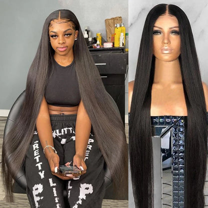 MEODI HAIR 250 Density Straight 13x6 Hd Lace Frontal Wig 30 40 Lace Wigs