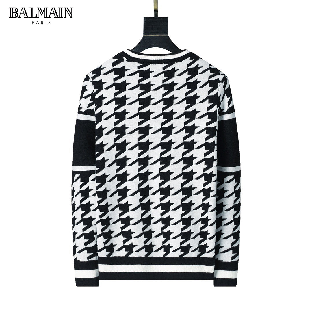 Balmain Jersey de jacquard de lana con diamantes de Balmain Paris