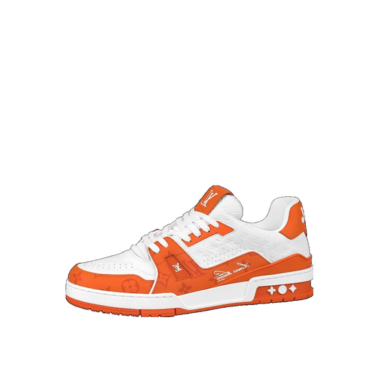 LOUIS VUITTON LV TRAINERS 'WHITE ORANGE' 1ABOIS