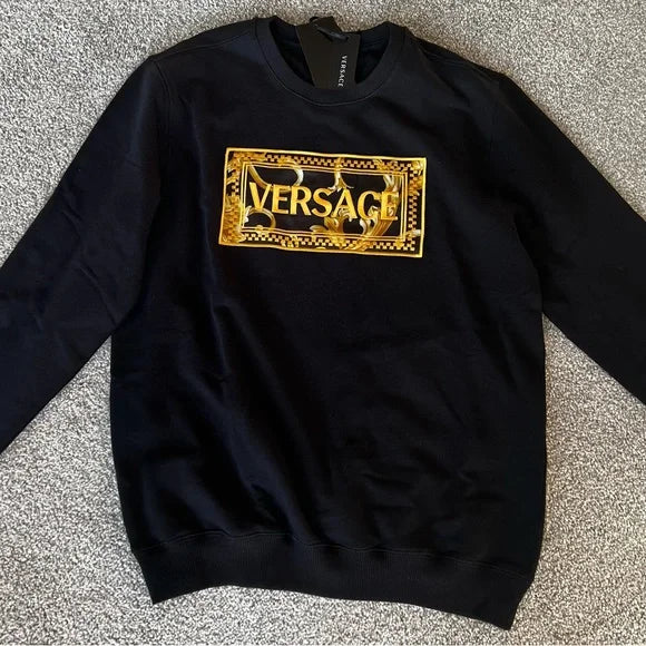 VERSACE HOODIE BLACK LOGO