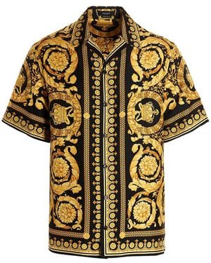 Versace Printed Silk Shirt - Yellow